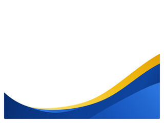 Obraz premium Abstract graphic element featuring smooth blue and yellow curved waves for modern design projects isolated on transparent background