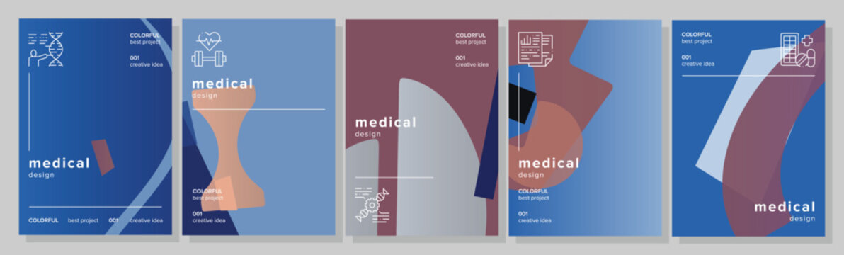 Post pastel publication medical abstract geometric a4 poster. metallic round, aesthetic line, trending unique, user gentle vector medical background illustration