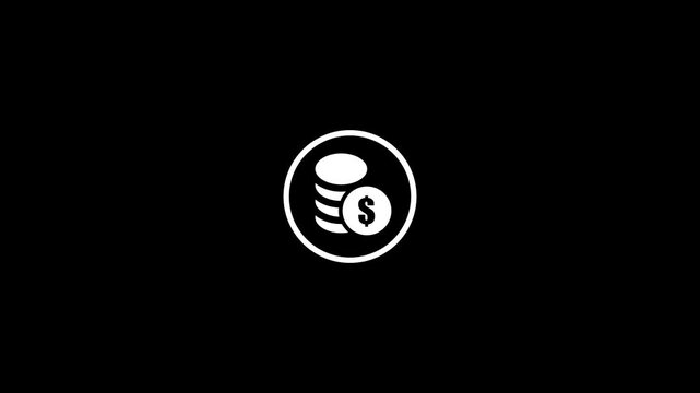 Minimalist dollar coin stack animation for finance and business ui money