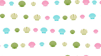 Seamless pattern of pastel seashells © si