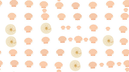Seashell pattern with scallops and nautilus shells © si