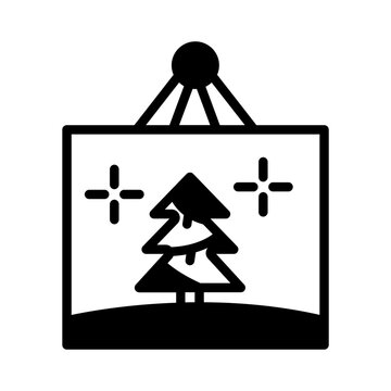 Pine tree at painting icon