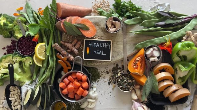 Healthy local bio eating containing natural vitamins.