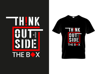 Branding Think Outside The Box Motivational Typography Design Mockup T Shirt, Shirt © romanhrimon