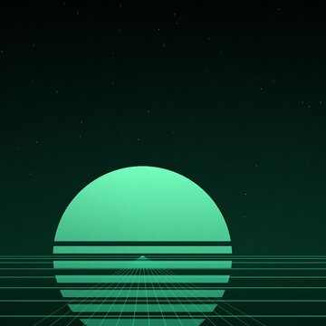 Synthwave-hintergrund in Synthwave smaragd-matrix nahtlose Schleife