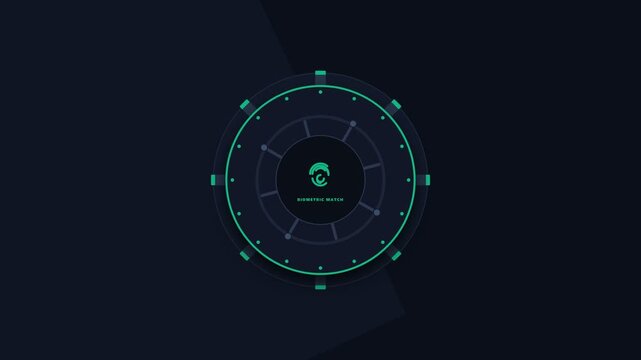 Futuristic circular hud interface elements with glowing data rings