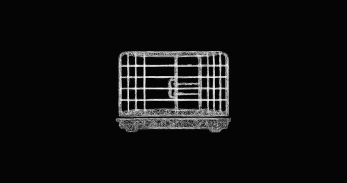 Sketch ferret cage icon animation - smooth progressive reveal