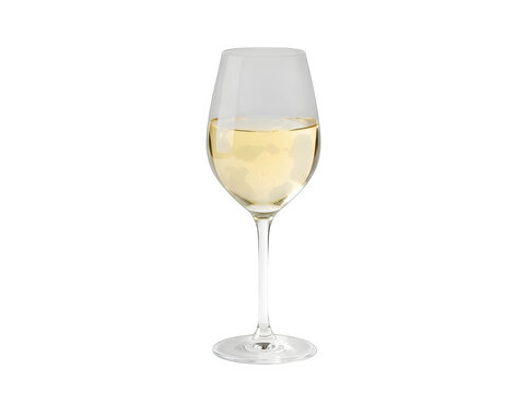 An elegant wine glass is shown partially filled with beautiful golden white wine a sophisticated drink perfect for joyous celebrations on a