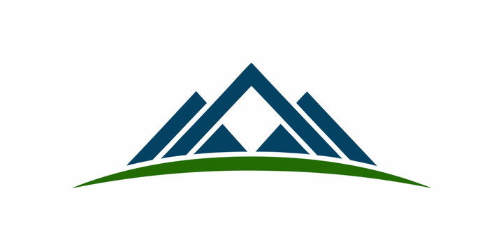 Mountain logo a minimalist vector graphic on a white background