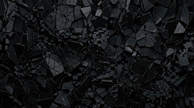 A deeply shadowed and richly textured abstract background featuring a spectrum of dark grays and blacks