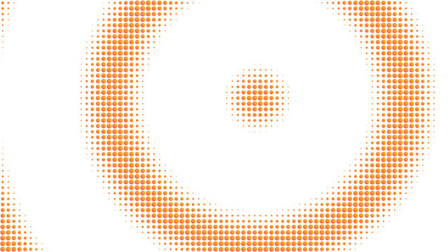 Orange dots arranged in concentric circular patterns on a black background, creating a ripple effect with varying density and visual interest