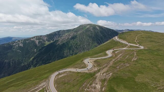 Highland Road Winding Above Deep Parang Valley
