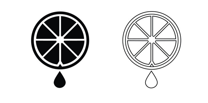 Lemon and juice drop icon, Lemon and juice drop Logo, Lemon and juice drop vector illustration