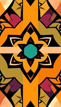 Geometric tribal design with interlocking shapes, background, aztec