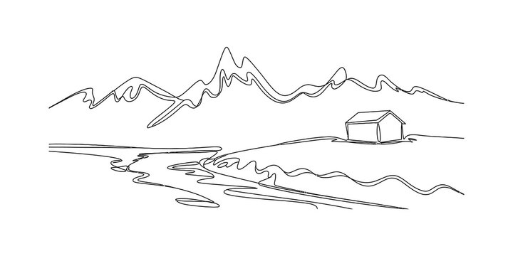 vector illustration of a mountain landscape