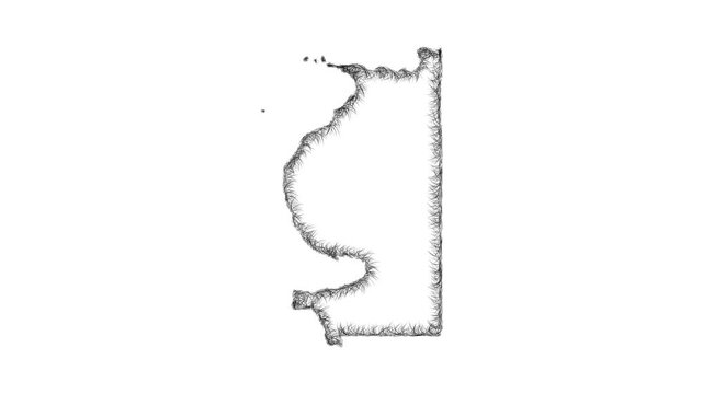 Sketch Emmet outline map animation - smooth progressive reveal