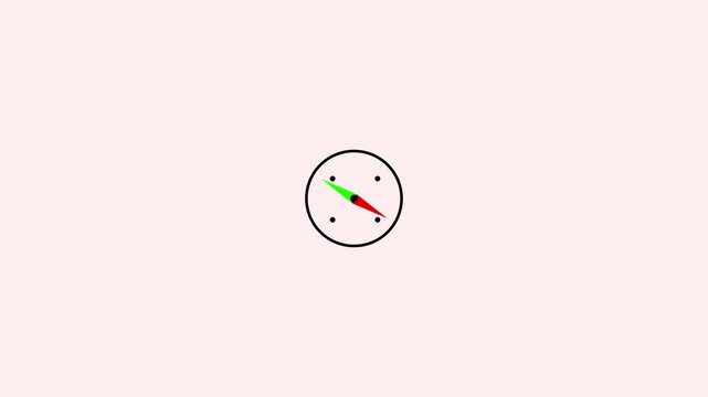 Minimalist animated compass rotating on pastel background, for navigation and, direction concepts animation