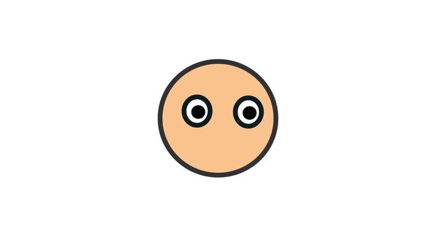 2D Animated Blinking Eyes Circle Icon Isolated on White Background Motion Graphic