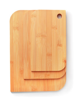 Set of three rectangular bamboo cutting boards