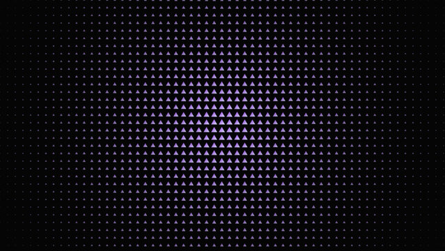 Purple halftone triangle pattern background with a dark gradient for modern digital design projects