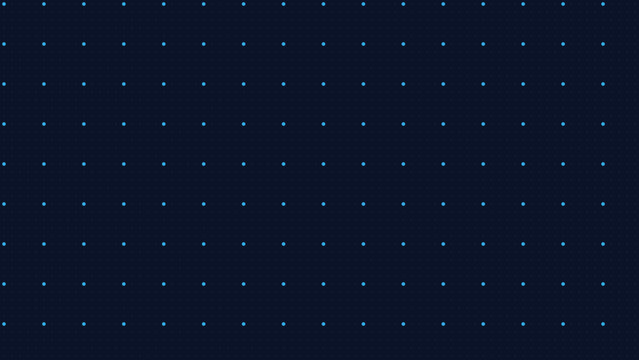 Blue dotted grid pattern on a dark background for digital technology design and copy space