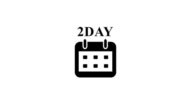 2 day countdown calendar animation for business deadlines and event planning two days