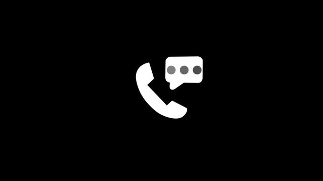 Minimalist telephone and chat bubble animation with loading dots for ui/ux communication contact