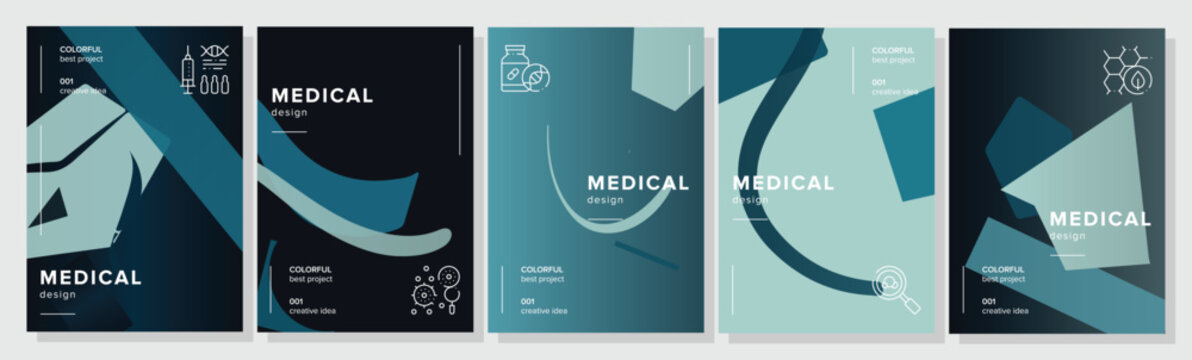 Artsy blob flier medical abstract geometric a4 poster. apps soft, artistic gradations, arts fusion, kit circle vector medical background illustration