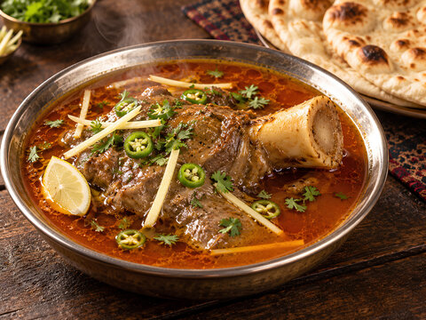Pakistani Nalli Nihari with Bone Marrow and Fresh Naan