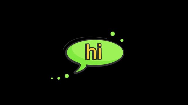 Modern Hi comic book word explosion animation, Seamless loop Animation black/green screen 4k doodle background
