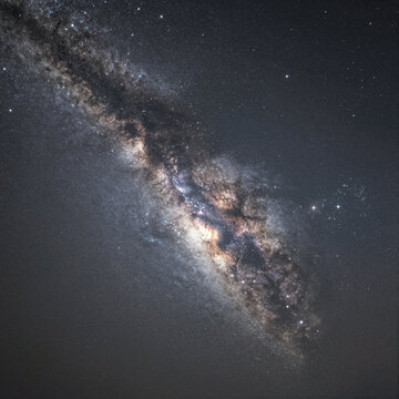 A dense star field shows a soft milky band and nothing else.