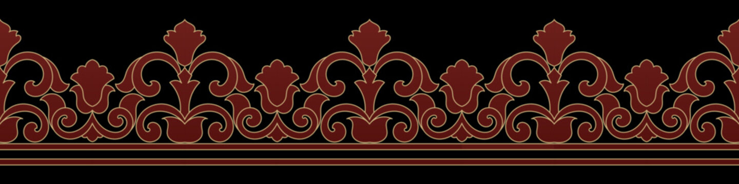 Red dividing line, fabric pattern element.