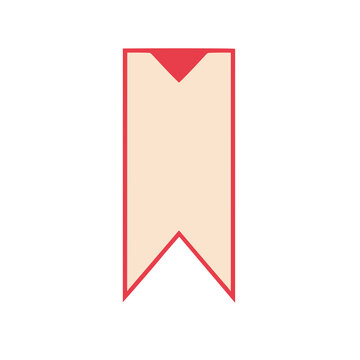Red and beige banner tag isolated on transparent background