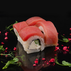 Gourmet Tuna Sushi Rolls with Cream Cheese and Cucumber © Дмитрий Ульянов