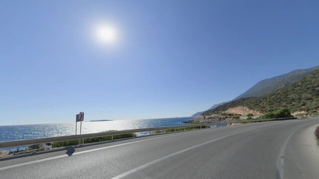 Winding Seaside Road Along the Turkish Mediterranean Coast Near Kas