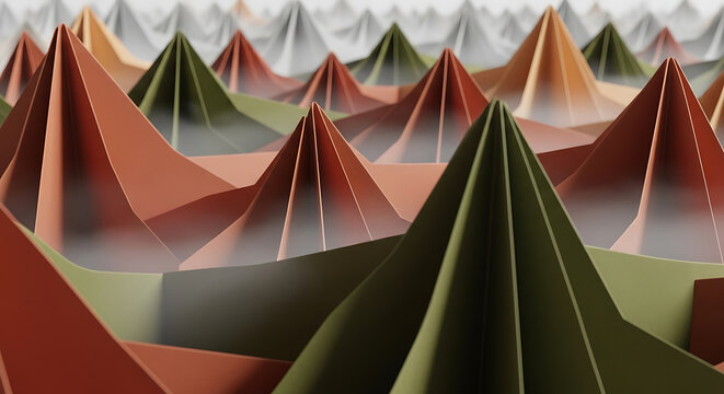 Paper mountain landscape abstract background, geometric shap