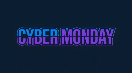 Fototapeta premium Cyber monday stylized text design with gradient effect