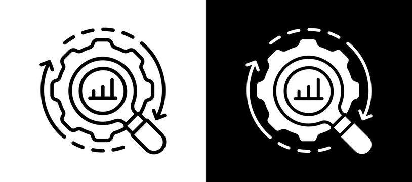 Model Optimization whiteblack icon illustration