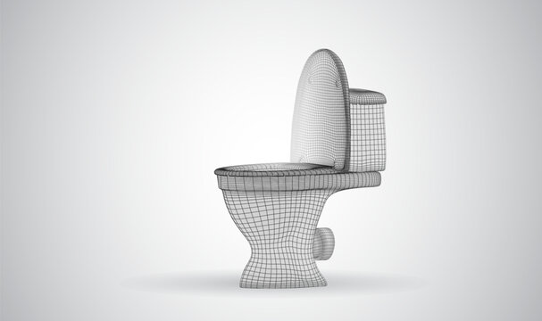 3D mesh object on a white background