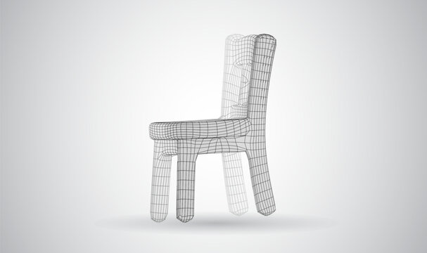 3D mesh object on a white background
