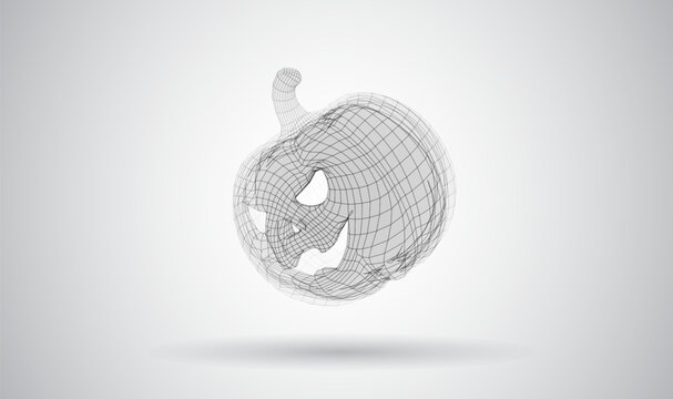3D mesh object on a white background