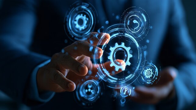 Change manager hand touch innovation transformation strategy, automation restructuring agility modernization systems, digital workflow implementation optimization, and organizational shift.