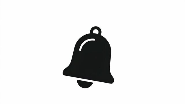 Ringing solid black notification bell animation with sound waves. Alarm bell motion graphic for mobile app UI, alert notice, and social media.
