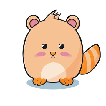 Cute little hamster head cartoon vector illustration