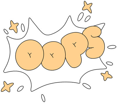 oops sign cartoon illustration