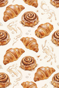 Croissants_Cinnamon_Rolls_Pattern.svg