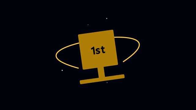 Trophy award animation celebrates first place victory honors. Championship sports tournament celebration themes guide trophy award animation. Success ceremonies use trophy.