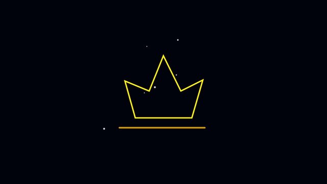 Crown symbol animation designates royal leadership excellence. Premium brand VIP membership recognition routes on active crown symbol animation. Luxury services use crown.