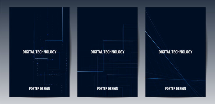 Digital Networking Technology Background With Abstract Circuit Grid