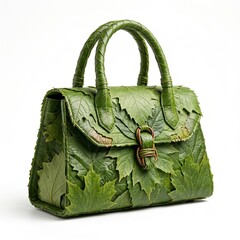 Fototapeta premium Shoping Bag Made With Leaf In White Background 